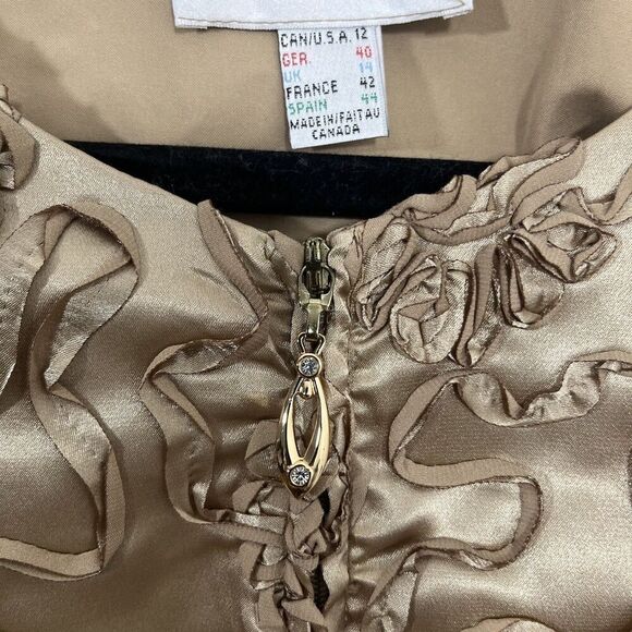 Joseph Ribkoff  Vintage Jacket Size 12 Gold Floral Appliqué Mature Formal Event - Picture 3 of 8